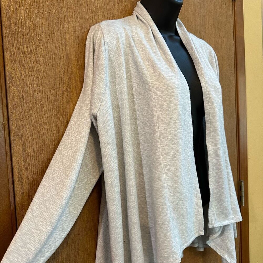 Croft and Barrow Light Gray Open Front Cardigan Sweater Women size Large